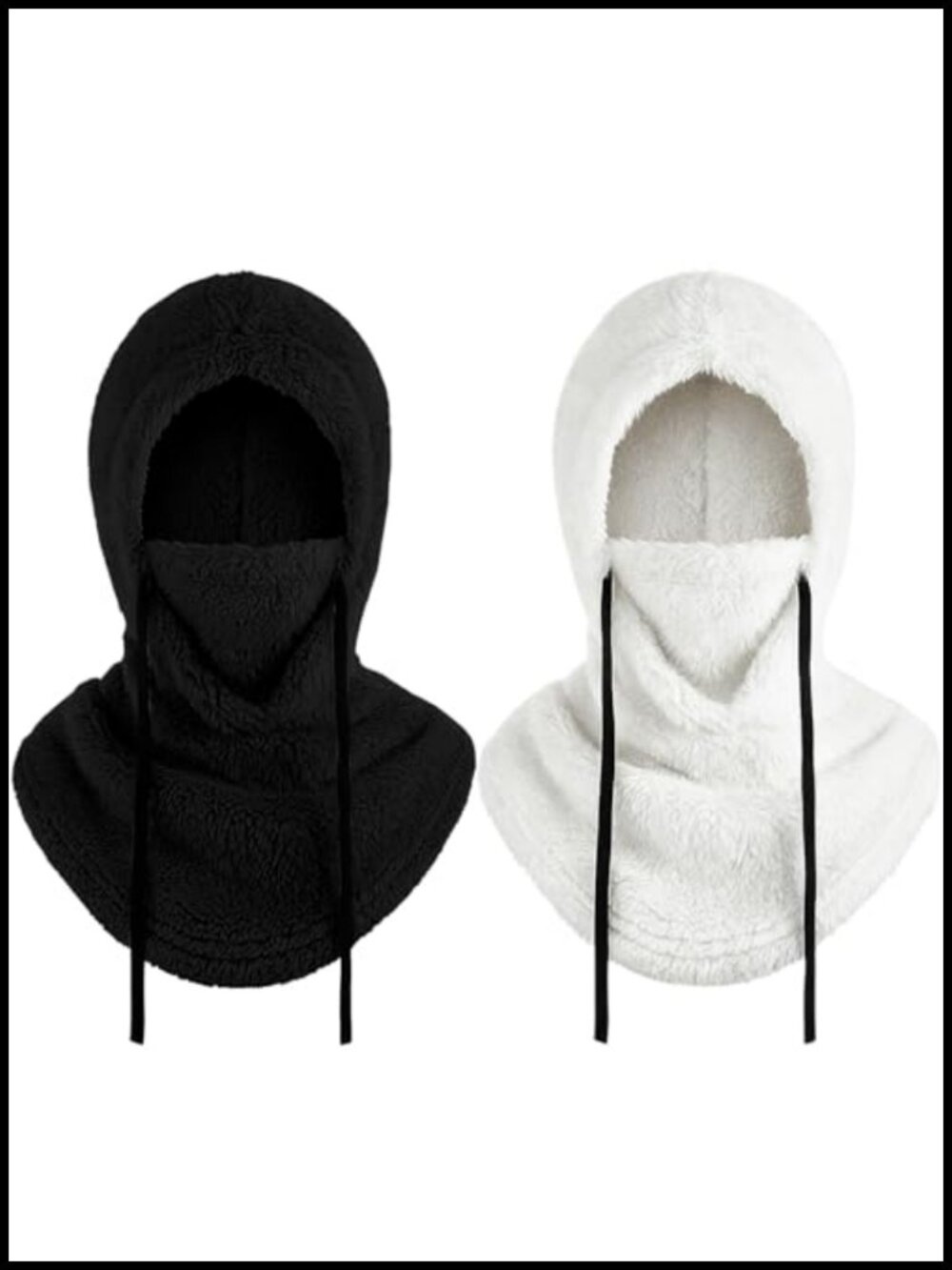 Fleece Balaclava Ski Mask Windproof Hooded Scarf for Cold Weather